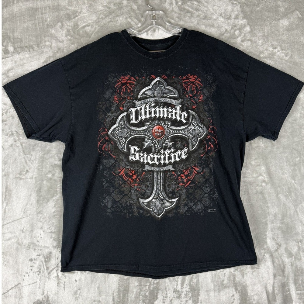 Kerusso Ultimate Sacrifice Jesus Christ Cross T Shirt Religious‎ Faith Black XL